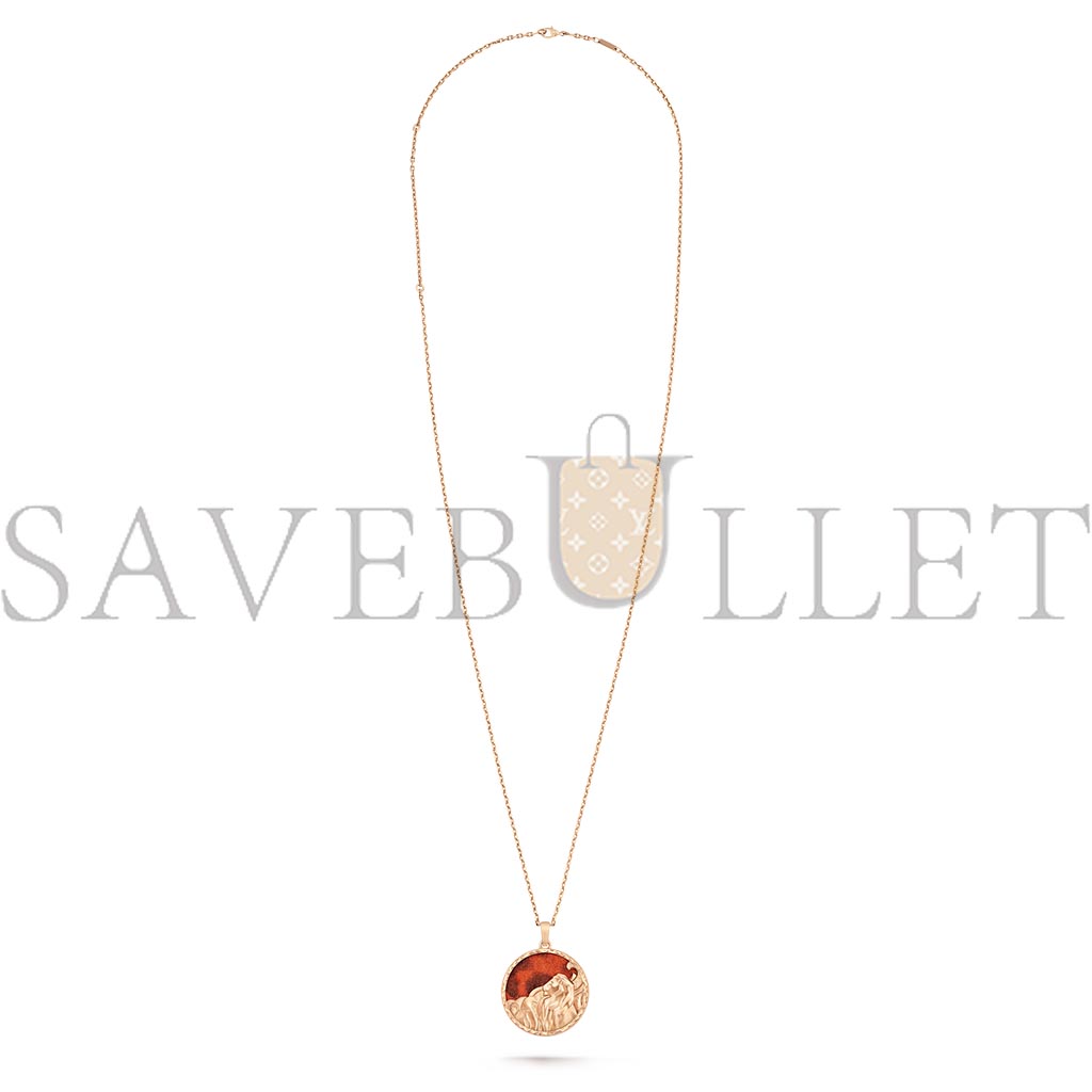V*N CL*F arpels zodiaque long necklace leonis (leo) - rose gold, jasper  vcarp9r600